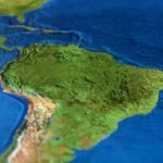 High-resolution map image showcasing South America and surrounding oceans.