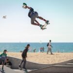 profile, beach, teenager, potrait, boy, skateboard, nature, summer, landscape