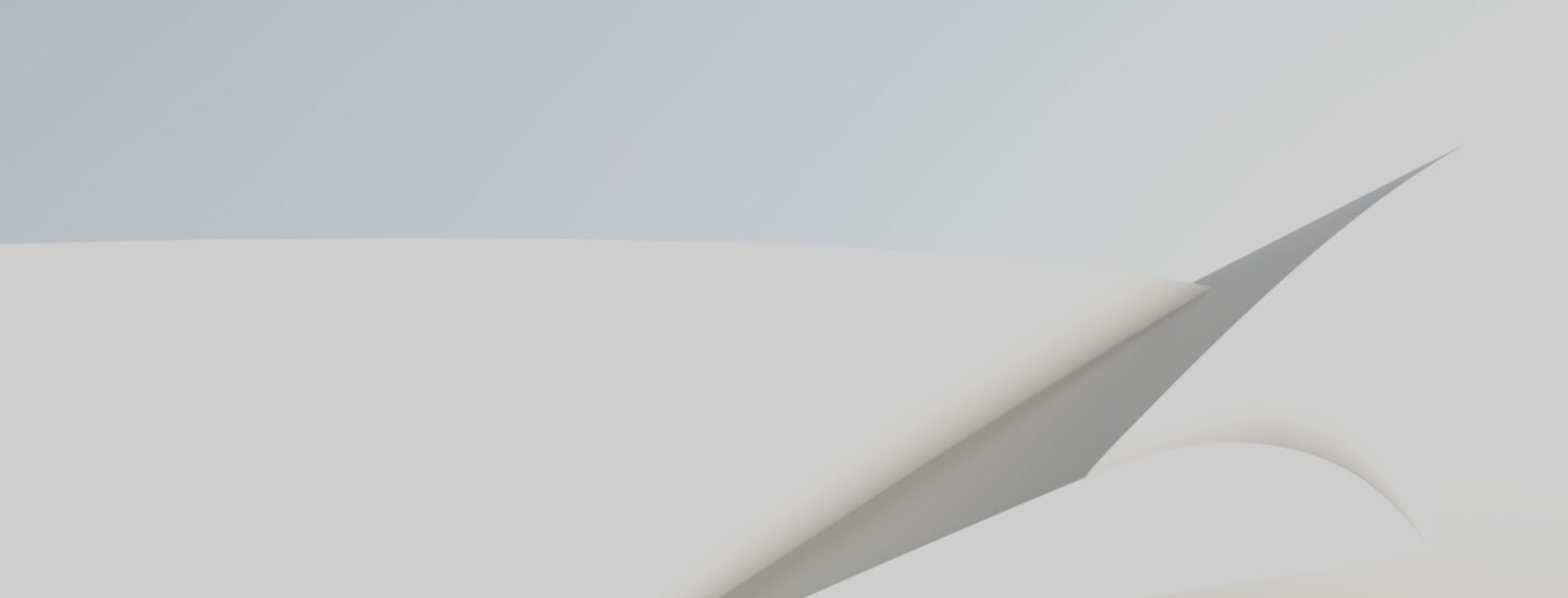 A minimalist abstract design with white and subtle shades resembling folded paper.