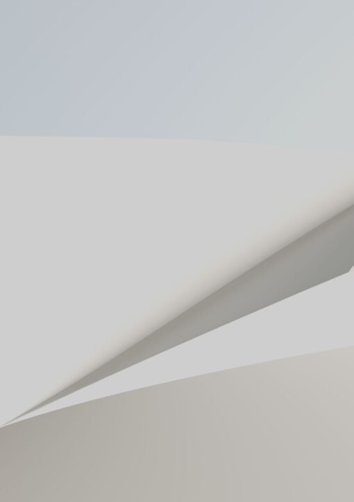 A minimalist abstract design with white and subtle shades resembling folded paper.